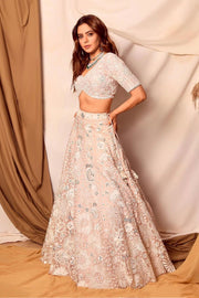 Nude Pink Iris Lehenga set