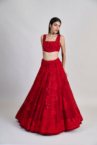 Roselle Lehenga set
