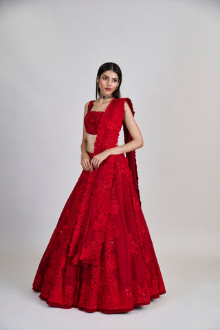 Roselle Lehenga set