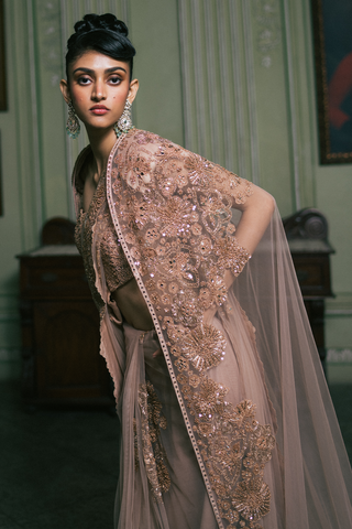 Lysa Saree with cape set