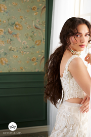 Daphne Lehenga with Floral Corset Blouse