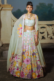 Mint Iris Lehenga set