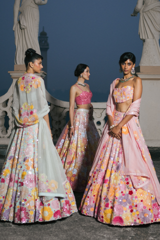 Mint Iris Lehenga set