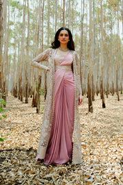 Muted Pink Áine saree set