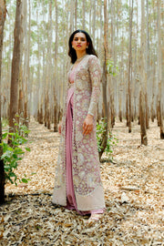 Muted Pink Áine saree set
