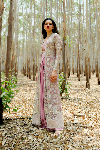 Muted Pink Áine saree set