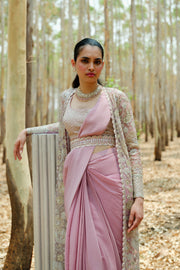 Muted Pink Áine saree set