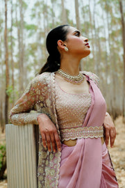 Muted Pink Áine saree set