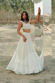 Ivory 3D floral Léna set.