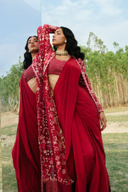 Hot pink Áine Saree set