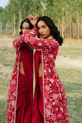 Hot pink Áine Saree set
