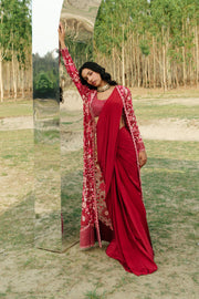 Hot pink Áine Saree set