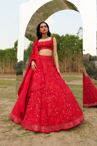 Red Eliza Lehenga set