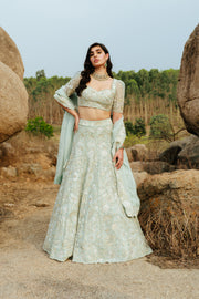 Mint Leola Lehenga set