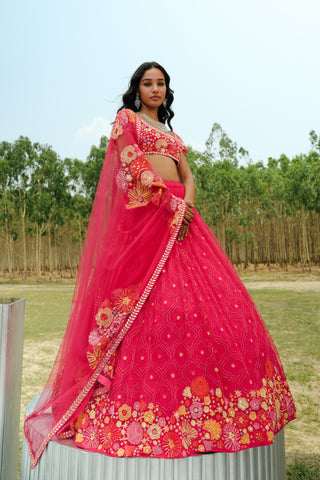 Fuchsia Siena Lehenga set