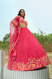 Fuchsia Siena Lehenga set