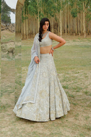 Cloudy Blue Iris Lehenga