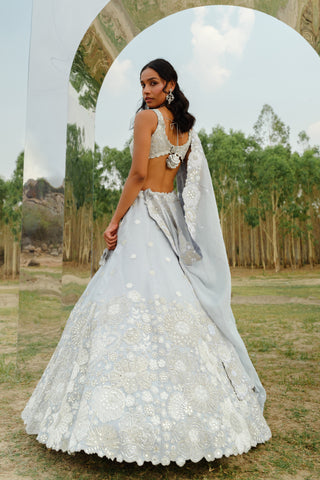 Cloudy blue Ivy Lehenga