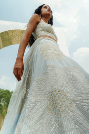 Cloudy blue Esmée Lehenga set