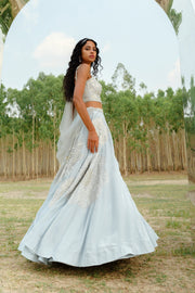 Cloudy blue Esmée Lehenga set