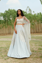 Cloudy blue Esmée Lehenga set