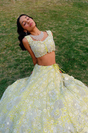 Green Layna Lehenga set