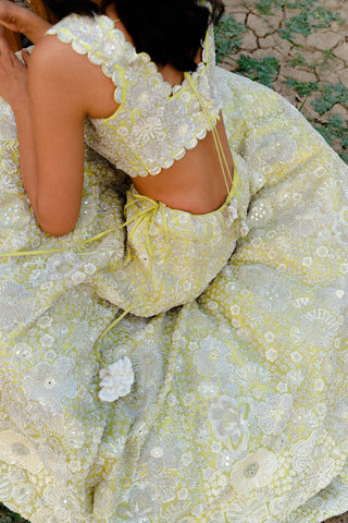 Green Layna Lehenga set