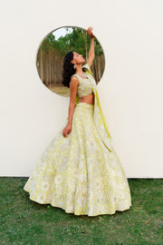 Green Layna Lehenga set