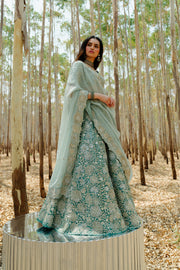 Teal Leola Lehenga set