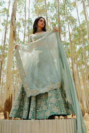 Teal Leola Lehenga set