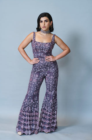 Deep Lavender Mughal Jumpsuit