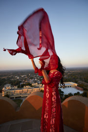 Hot Pink Precious flowers kurta set