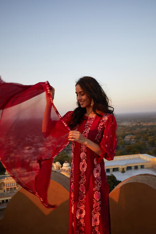 Hot Pink Precious flowers kurta set