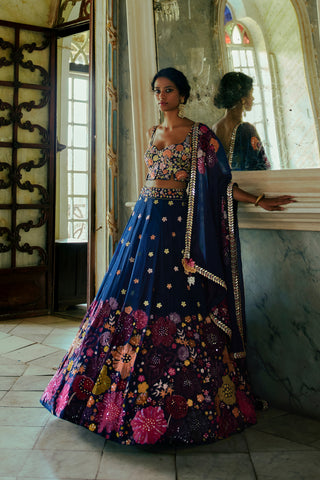 Navy Blue Hele Lehenga
