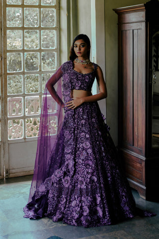 Purple Aster Lehenga
