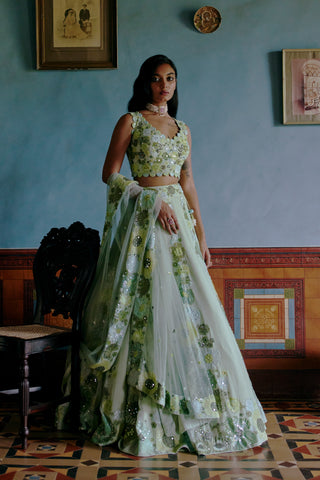 Mint Dahilia Lehenga set