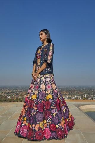 Navy Blue Leilani Lehenga