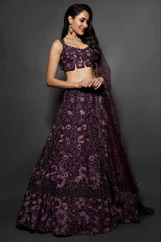 Purple Aster Lehenga