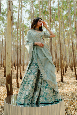 Teal Leola Lehenga set